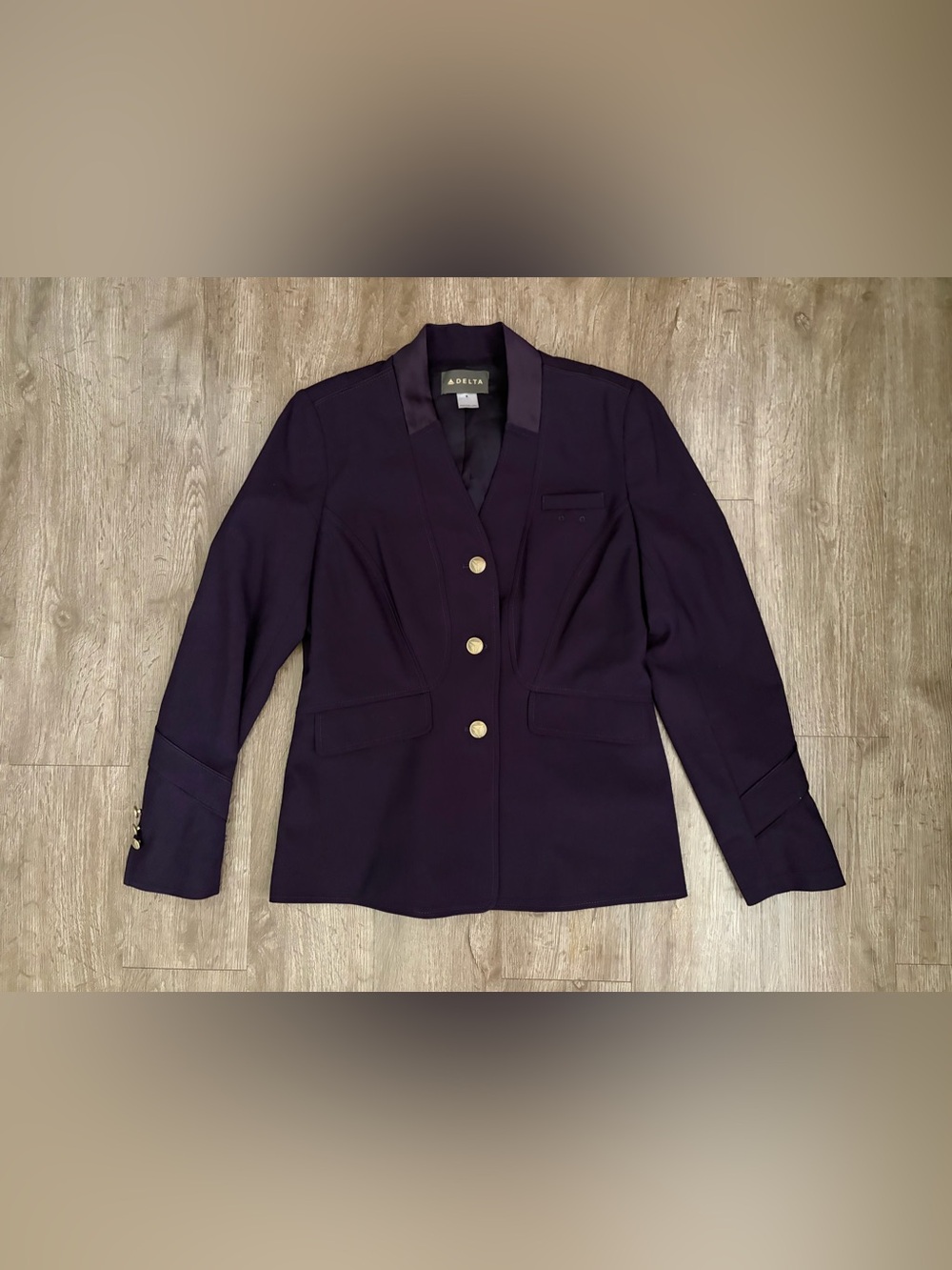 Delta Air Lines x Zac Posen Flight Attendant Uniform Blazer Purple Size 8
